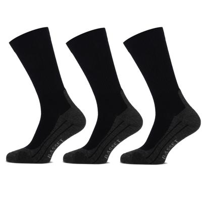 Basset Wandelsokken Merinowol 3-pack Zwart-47/50 Basset Wandelsokken Merinowol 3-pack Zwart-47/50