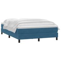 Boxspring met matras fluweel donkerblauw 160x210 cm - thumbnail