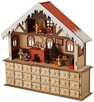 Small Foot - houten adventskalender woonkamer met lichtjes - thumbnail
