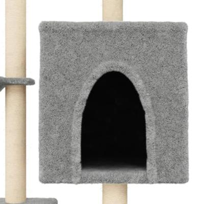 VidaXL Kattenmeubel met sisal krabpalen 117 cm lichtgrijs VidaXL Kattenmeubel met sisal krabpalen 117 cm lichtgrijs