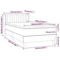 Boxspring met matras stof crèmekleurig 100x200 cm - thumbnail