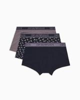 Armani boxershort 3-pack blauw-grijs met logo print - thumbnail