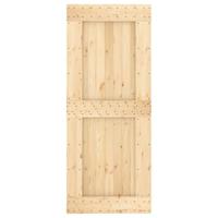 Schuifdeur met beslag 85x210 cm massief grenenhout - thumbnail