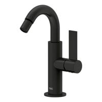 Wastafelmengkraan Tres Project 1-Hendel Uitloop Gebogen 16.6 cm Rond Mat Zwart Tres - thumbnail