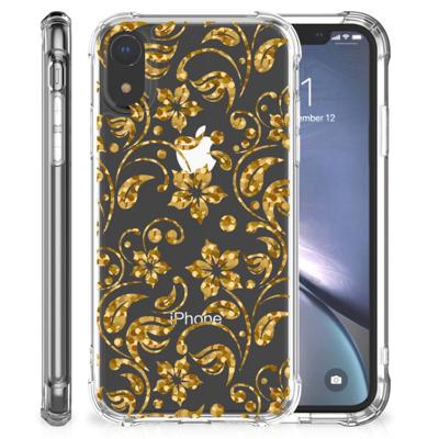 Apple iPhone Xr Case Gouden Bloemen Apple iPhone Xr Case Gouden Bloemen