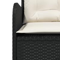 2-delige Loungeset met kussens poly rattan zwart - thumbnail