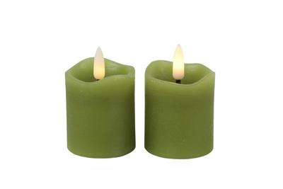 Led kaars Lyon D5 H 7 cm groen