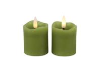 Led kaars Lyon D5 H 7 cm groen - thumbnail