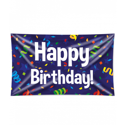 Gevelvlag &apos;Happy Birthday&apos; Confetti
