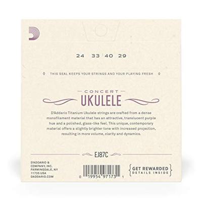 D&apos;Addario EJ87C Pro Arte Titanium snarenset voor concert ukelele