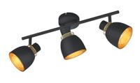 Trio Zwarte plafondlampPunch 3-lichts - R80813032 - thumbnail