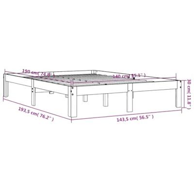 Bedframe massief grenenhout wasbruin 140x190 cm Bedframe massief grenenhout wasbruin 140x190 cm