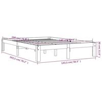 Bedframe massief grenenhout wasbruin 140x190 cm - thumbnail