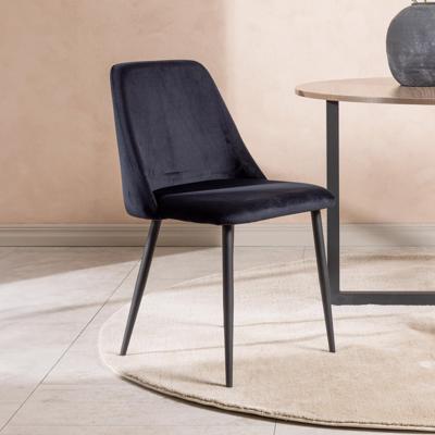 Nohr Eetkamerstoel 'Denon' Velvet, kleur Zwart Nohr Eetkamerstoel 'Denon' Velvet, kleur Zwart