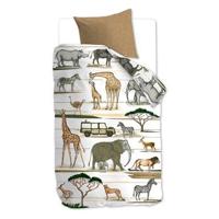 Beddinghouse x Hanneke de Jager KinderJeep Safari Naturel dekbedovertrek - thumbnail