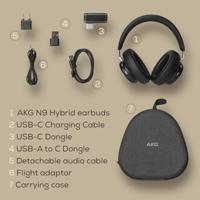 N9 Hybrid Draadloze over-ear koptelefoon met noise-cancelling, Zwart - thumbnail