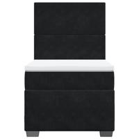 Boxspring met matras fluweel zwart 90x190 cm - thumbnail