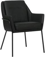 Zwarte leren industriële design eetkamerstoel Mix - Hermes Leer Nero (zwart leer) - thumbnail