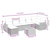 8-delige Loungeset met kussens poly rattan beige - thumbnail