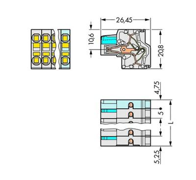WAGO 721-2109/026-000 Female behuizing (kabel) 721 Totaal aantal polen: 9 Rastermaat: 5 mm Inhoud: 50 stuk(s)