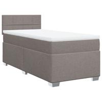 Boxspring met matras stof taupe 90x200 cm - thumbnail
