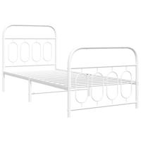 Bedframe met hoofd- en voeteneinde metaal wit 80x200 cm - thumbnail