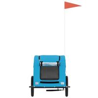 Hondenfietstrailer oxford stof en ijzer blauw - thumbnail