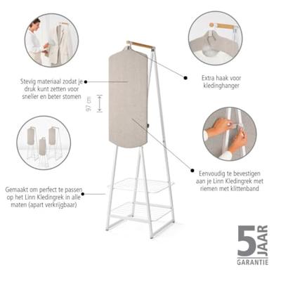 Brabantia Linn Kledingstoombord 1.8x42x97 cm Grijs - thumbnail
