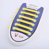 12 stuks/set creatieve Unisex vrouwen mannen atletische Running geen stropdas schoenveters elastische siliconen schoen Lace voor alle sneakers (geel) - thumbnail
