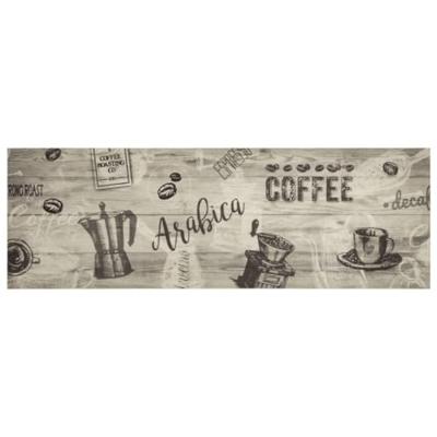 VidaXL Keukenmat wasbaar koffieprint 60x180 cm fluweel grijs