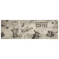 VidaXL Keukenmat wasbaar koffieprint 60x180 cm fluweel grijs - thumbnail