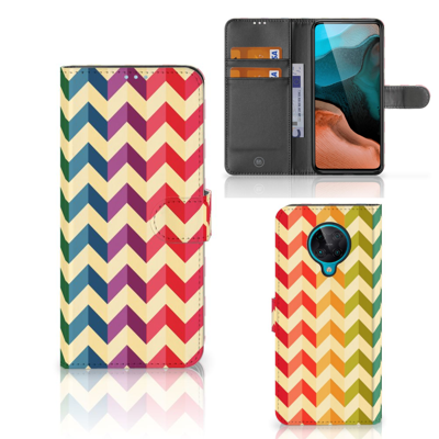 Xiaomi Poco F2 Pro | Telefoon Hoesje | Zigzag Multi Color | Portemonnee hoesje Xiaomi Poco F2 Pro | Telefoon Hoesje | Zigzag Multi Color | Portemonnee hoesje