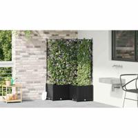 Tuin Bloempot 3 pcs Zwart 80 x 80 x 143 cm Staal - thumbnail