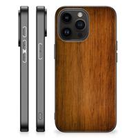 iPhone 15 Pro Max Houten Print Telefoonhoesje Donker Hout - thumbnail