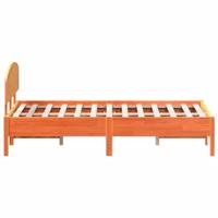 Bedframe zonder matras massief grenenhout wasbruin 120x190 cm - thumbnail