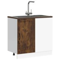 Onderkast Lucca bewerkt hout gerookt eikenkleurig - thumbnail