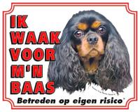 Cavalier King Charles Spaniel Waakbord - Ik waak voor mijn baas - thumbnail