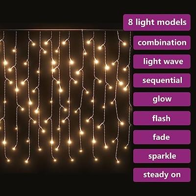 VidaXL Lichtgordijn met 400 led&apos;s en 8 functies 10 m warmwit - thumbnail