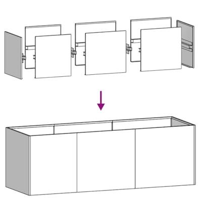 Plantenbak 120x40x40 cm roestvrij staal