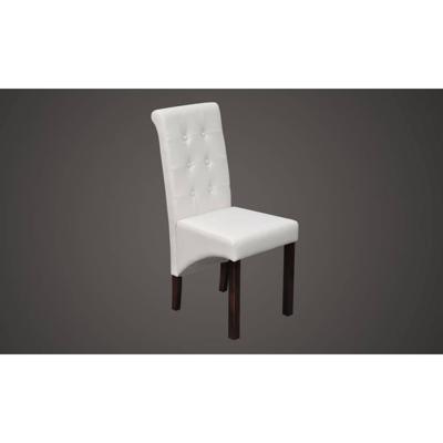 Eetkamerstoelen 4 st kunstleer wit