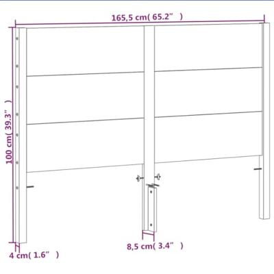 Hoofdbord 160 cm massief grenenhout wasbruin