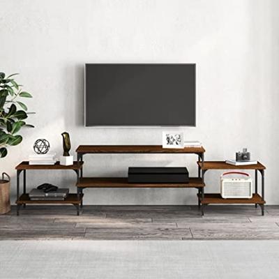 Tv-meubel 197x35x52 cm bewerkt hout bruin eikenkleur