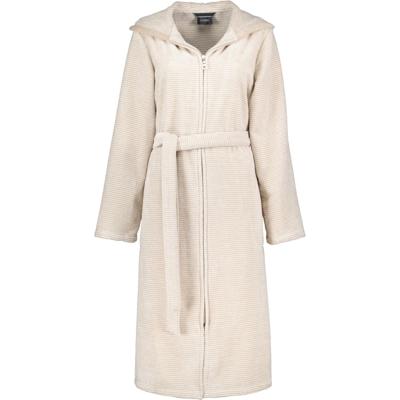 Cawö Cawö Badjas met capuchon en rits 6432 natur 44