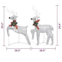 VidaXL Kerstrendieren 2 st 40 led&apos;s zilverkleurig - thumbnail