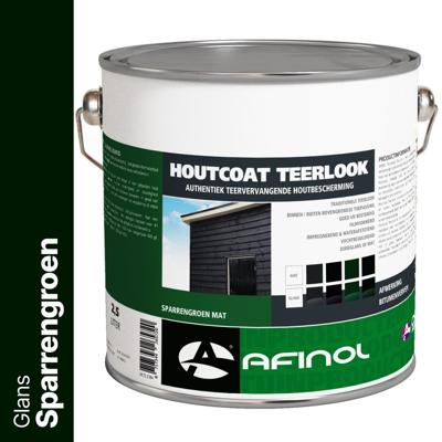 Afinol Houtcoat Teerlook Glans Sparrengroen 2,5 liter