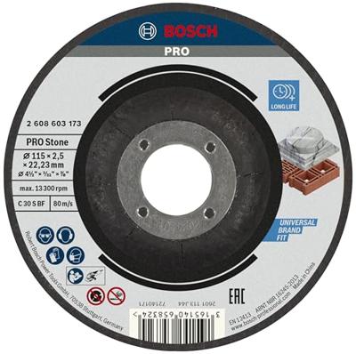 Bosch Accessoires Doorslijpschijf gebogen Standard for Stone C 30 S BF, 115 mm, 22,23 mm, 2,5 mm 1 stuks - 2608603173