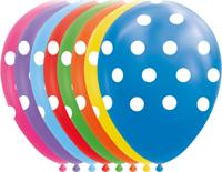 Globos Ballonnen stippen mix kleuren 30cm, 8st. - thumbnail