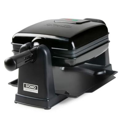 DOMO DO9224W Wafelijzer Controlelampje, Inklapbaar, Anti-aanbaklaag Zwart