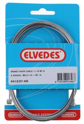 Rem binnenkabel Elvedes 4000mm 1×19 draads verzinkt ø1,5mm met V-nippel ø5,5 × 10 en T-nippel ø7 x 6 Rem binnenkabel Elvedes 4000mm 1×19 draads verzinkt ø1,5mm met V-nippel ø5,5 × 10 en T-nippel ø7 x 6