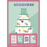hallmark wenskaarten, gefeliciteerd, blister van 8 stuks - thumbnail